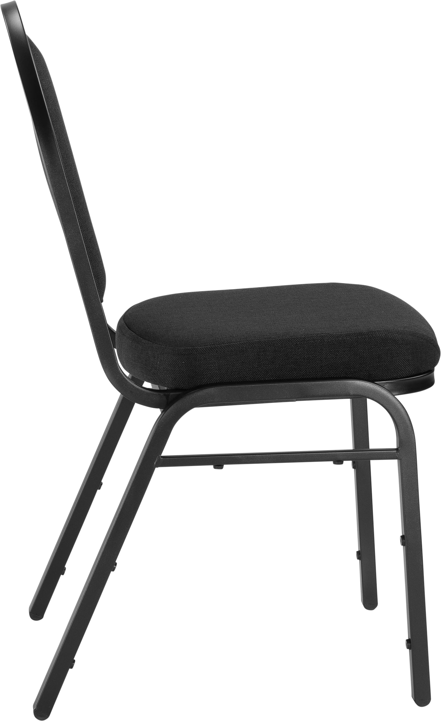 (Pack of 2) NPS® 9200 Series Premium Fabric Upholstered Stack Chair, Ebony Black Seat/Black Sandtex Frame