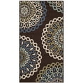thumbnail image 3 of SAFAVIEH Veranda Axum Geometric Indoor/Outdoor Area Rug, Chocolate/Blue, 8' x 8' Round, 3 of 9