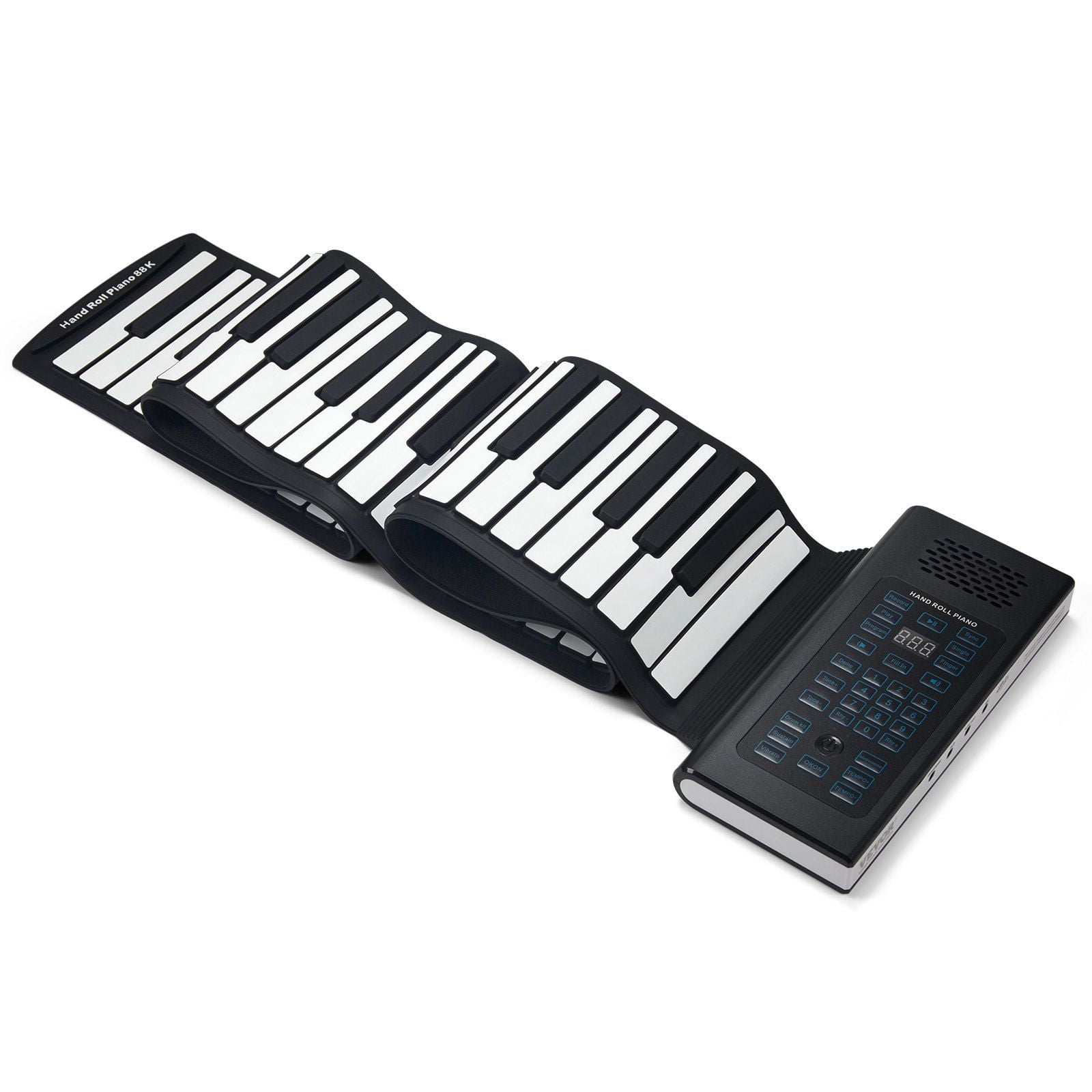 Rechargeable 88 Key Roll Up Piano with 128 Rhythms & Tones, Portable Foldable Keyboard for Beginners & Professionals