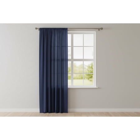 Solid Poplin Window Curtain or Photography Backdrop 58 Wide - Navy Blue