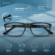 BLUE CUT Blue Light Blocking Glasses for Screen Time, Computer Glasses for Adults, Black/Blue
