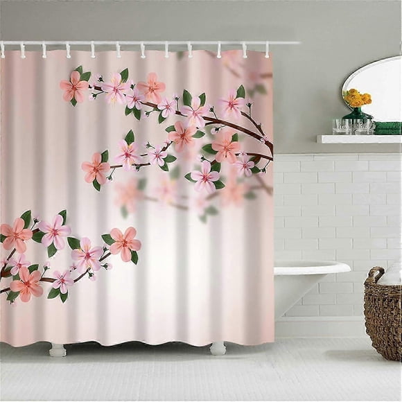 unique Shower Curtains, Flower Fabric Shower Curtain Set, Extra Long Waterproof Bathroom Curtains
