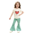 thumbnail image 2 of Amidoa Girls Summer 2 Piece Outfits Floral Cotton Short Sleeve and Casual Shorts Kids Clothing Set Green Size Green Size 8, 2 of 5