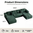 thumbnail image 3 of Liaroo 134.7" Sectional Sofa, Boneless Couch, U-Shaped Couches with Chaise No Assembly Required Modular Cloud Sofa for Living Room Apartment Theater Room, 3 of 13