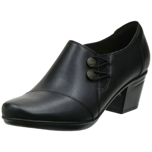 Clarks Women's Emslie Warren Slip-on Loafer,Black Leather,8 M US