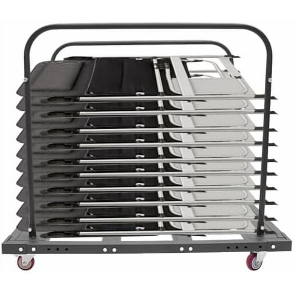 Folding Chair Cart Heavy Duty Folding Chair Rack with Wheels Folding Chair Racks for Storage Folding Chair Cart Storage for 10pcs Folding Tables Foldable Table Dolly 29x45In | US Stock$$Office