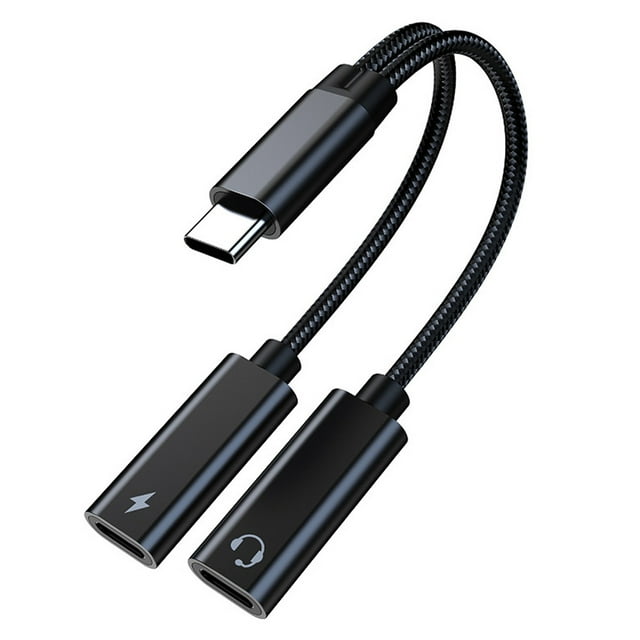 USB C Splitter with PD 60W Fast Charging - Enhanced Audio and Convenient Power Delivery,TA2H-B2L60 【Black】