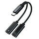 thumbnail image 1 of Divisor USB C Vhermosa carga rápida PD 60W audio mejorado Negro, 1 of 5