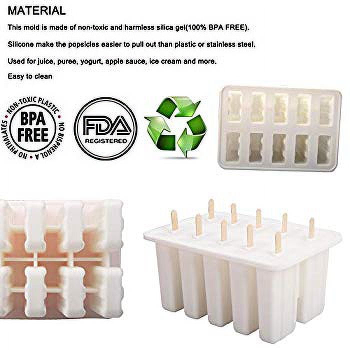Homemade Popsicle Molds Shapes, Silicone Frozen Ice Popsicle Maker-BPA  Free, with 50 Sticks, 50 Bags, 10 Reusable Sticks, Funnel and Ice Pop  Recipes