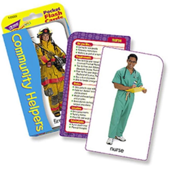 Trend Enterprises Inc. T-23022 Pocket Flash Cards Community Helper 3 X 5 56 Two-Sided Cards
