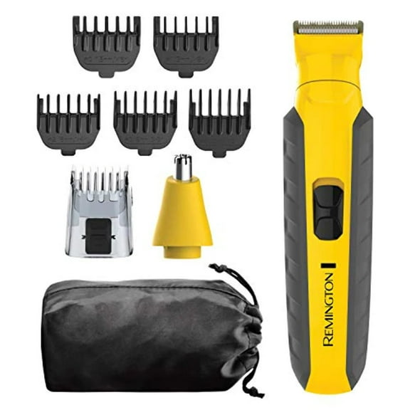REMINGTON Virtually Indestructible Men's Beard & Body Grooming Kit, Self-Sharpening Blades, Yellow