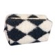 thumbnail image 5 of Bolsa de cosméticos a cuadros a la moda de almacenamiento de maquillaje para artículos de tocador de felpa para mujer (negro) Sywqhk Para Estrenar, 5 of 7