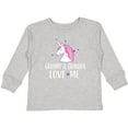 thumbnail image 3 of Inktastic Grammy and Grandpa Love Me Girl Unicorn Girls Long Sleeve Toddler T-Shirt, 3 of 5
