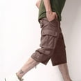 thumbnail image 6 of Tdoqot Mens Cargo Shorts Below the Knee- Casual Midweight Relaxed Fit Wide Leg 100% Cotton Shorts Coffee Size 34, 6 of 7