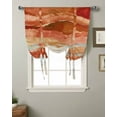thumbnail image 2 of Burnt Orange Coastal Tie Up Curtains for Kitchen Bathroom Bedroom Windows 63 Inch Length, Spring Summer Ocean Beach Nautical Sea Wave Balloon Drape Curtains Shade Rod Pocket Curtain Panel, 52"x45", 2 of 7