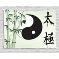 thumbnail image 1 of Yin Yang Tapestry, Taiji Philosophy for Oneness before Duality Themed Calligraphy Zen Bamboo Yin Yang, Wall Hanging for Bedroom Living Room Dorm Decor, 60W X 40L Inches, Multicolor, by Ambesonne, 1 of 2