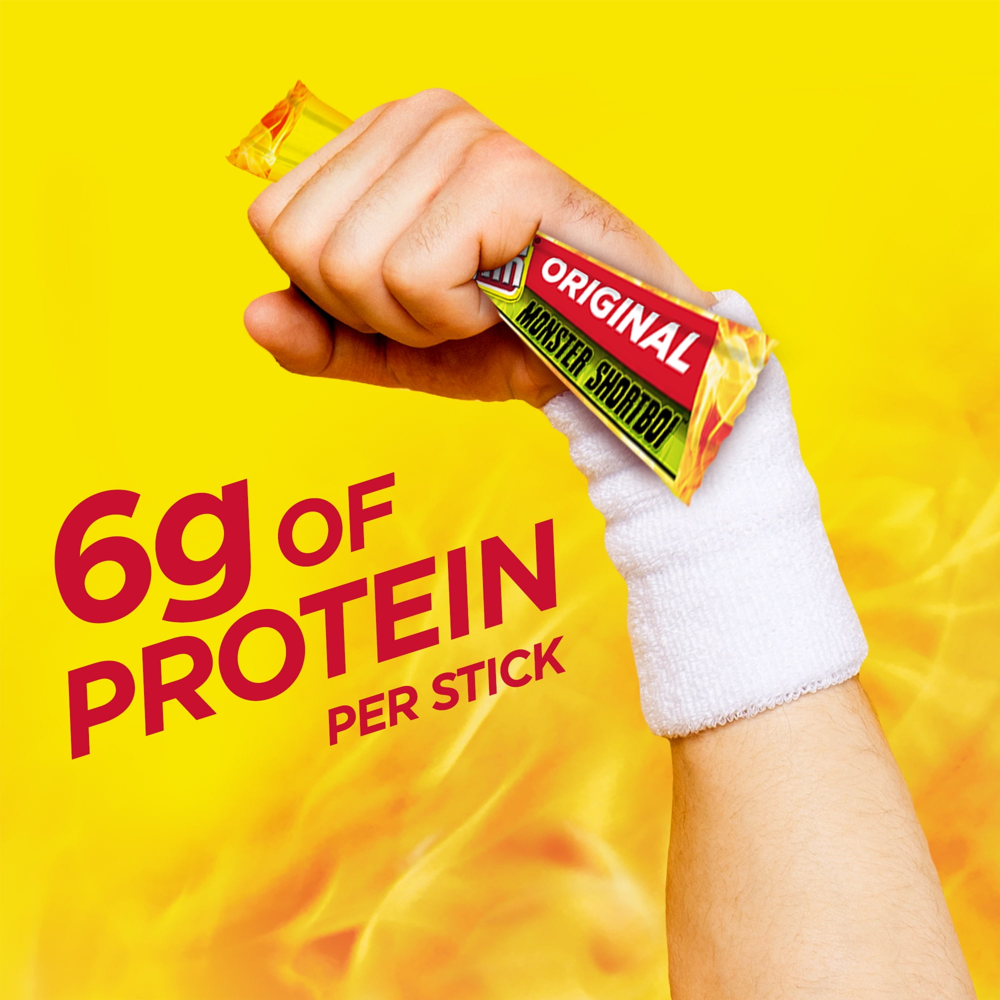 (6 pack) Slim Jim Monster Shortboi Smoked Meat Sticks, Original Flavor, 6g Protein Per Stick, 0.97 oz.