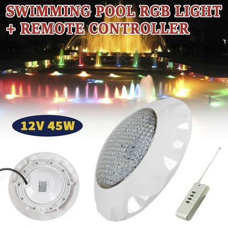 10 Inch LED Swimming Pool Light Cord Underwater Lamp Waterproof W/ Remote 3000lm