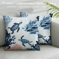 thumbnail image 3 of Leisuo Turtle Throw Pillow Cover, White Turtle Pillow Cover for Bedroom Living Room, Retro Reptile Decorative Pillow Cover, Coastal Beach Case white, 3 of 5