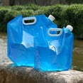 thumbnail image 3 of 2pcs 5L / 10L Bolsa de agua plegable portátil al aire libre Camping BBQ Carrier (Azul) Tmvgtek excursión de campamento, 3 of 9
