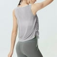 thumbnail image 4 of Youmylove Summer Tops For Women Sleeveless Workout Tank Tops Athletic Running Gym Top Shirts Loose Fit Ruched Yoga Crop Tops Casual Beach Clothes, 4 of 9