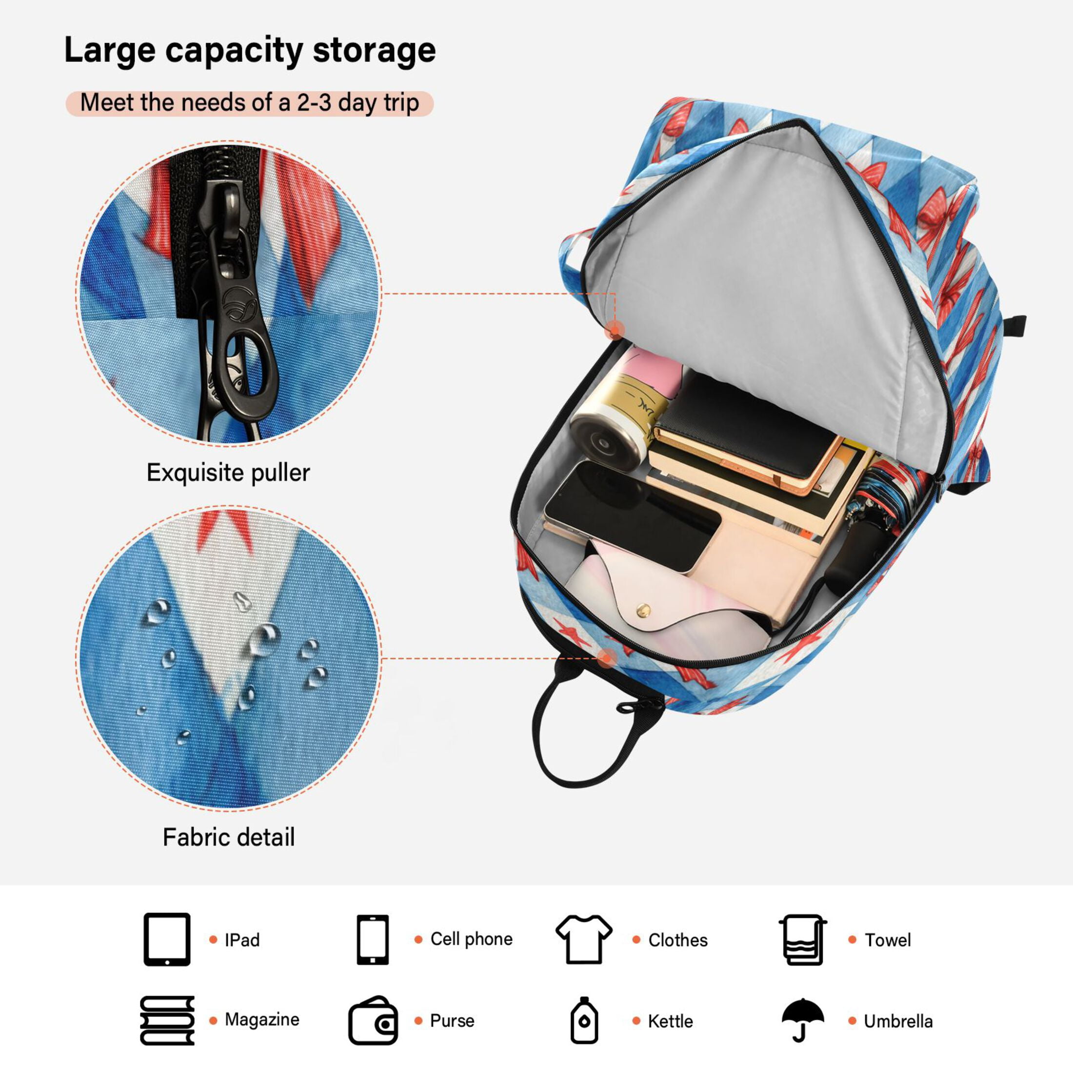 2 Racquet Holder Tennis Backpack Tennis Racket Covers Gym Bags Vibrant Red Bows Pattern
