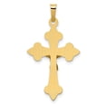 thumbnail image 3 of Auriga 14k Two-tone Gold Polished Fleur de Lis INRI Crucifix Cross Pendant for Women (L-32mm, W-18mm), 3 of 6
