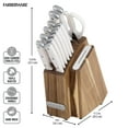 thumbnail image 5 of Farberware Edgekeeper Triple Riveted Slim Acacia Knife Block Set with Built in Sharpener 14-piece in White, 5 of 13