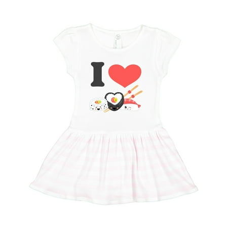 

Inktastic Kawaii I Love Sushi II Gift Toddler Girl Dress
