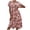 Pink, variant on Aoochasliy Trendy Dress Clothes Women Summer Casual Short Sleeve V-Neck Floral Dresses Slim Dress