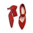 thumbnail image 4 of BURUDANI Women's Kitten Heels Low Pumps Shoes Pointed Closed Toe Slip on Dress Work Bridal Party Wedding, 4 of 6