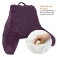 thumbnail image 2 of Nestl Backrest Reading Pillow, Bed Rest Pillow with Arms for Sitting In Bed, Shredded Memory Foam Back Support Pillow, Purple Eggplant, 2 of 8