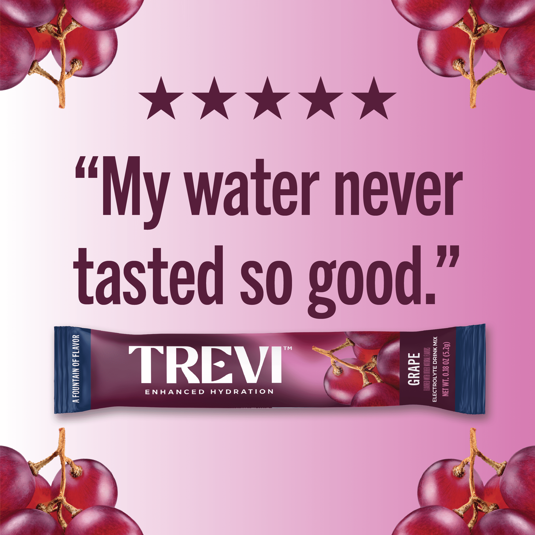 Trevi Sugar Free Electrolyte Drink Mix - 7 Count Grape