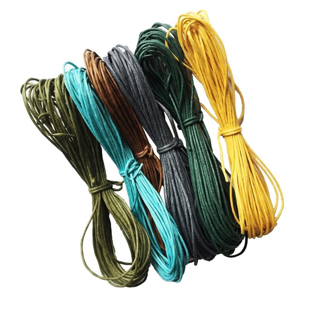 6 Uds Cordón de Encerado Cinta Cuerdas de Cordón de 10M 5MM para Fabricación BLESIY Cuerdas de cera del algodón