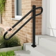 thumbnail image 3 of 1-3 Step Stairs Handrails for Outdoor Steps Anti-slip Safety Handrails Metal Black, 3 of 15