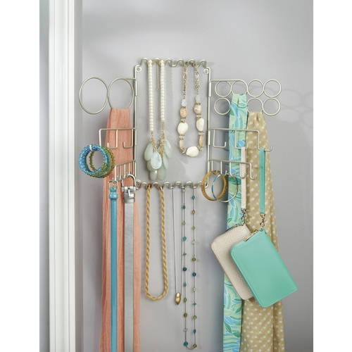 Over Door Necklaces Earrings InterDesign Classico Hanging Fashion Jewelry Organizer for Rings Bracelets White 7202 