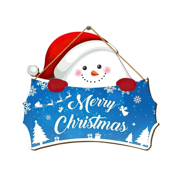 xpbceshi Deals Snowman Christmas Wall Sign Decoration With Santa Hat And Merry Christmas Message Great For Indoor Holiday Decor For Houses Offices Or Parties