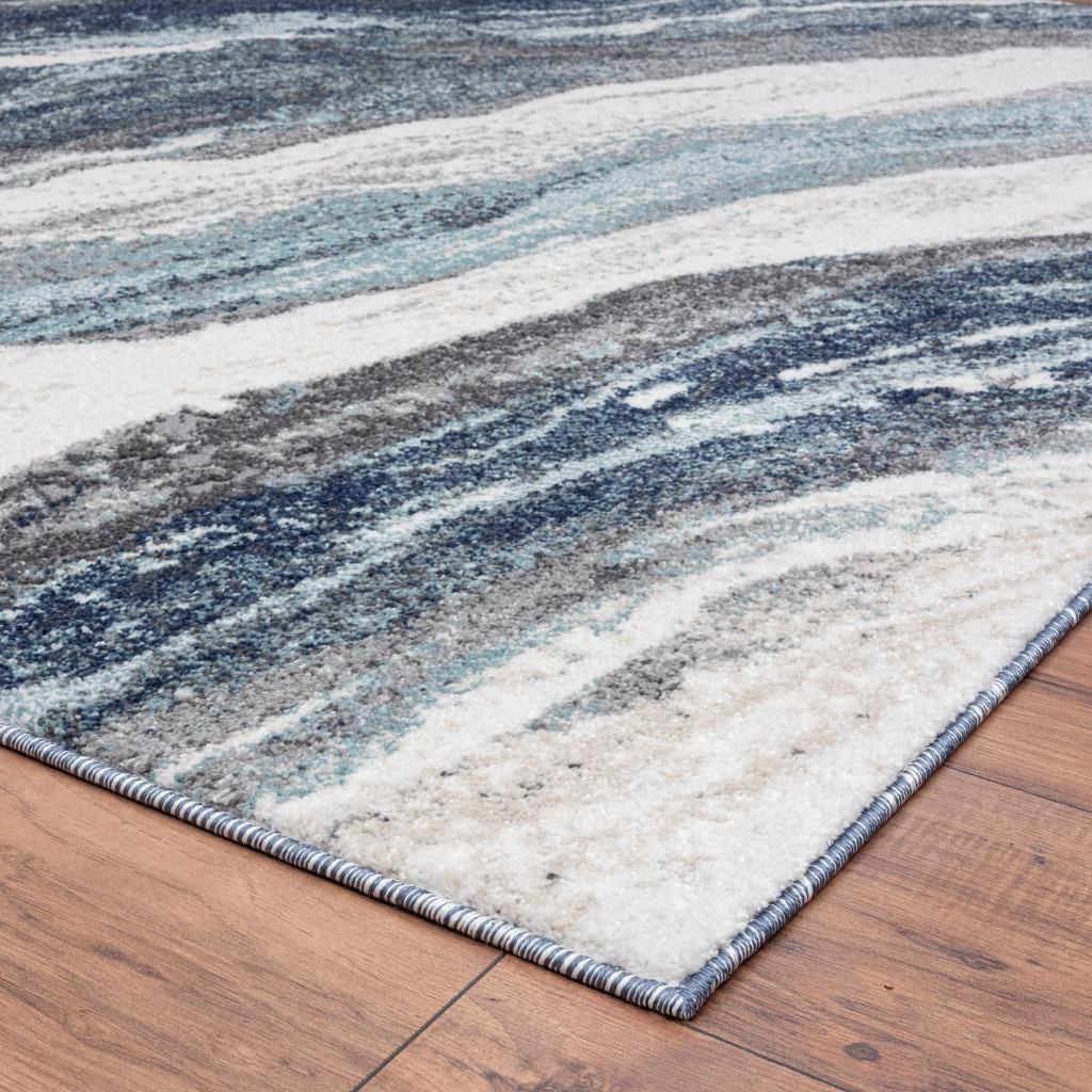 Luxe Weavers Geometric Abstract Blue 4x5 Art Deco Marble Swirl Area Rug