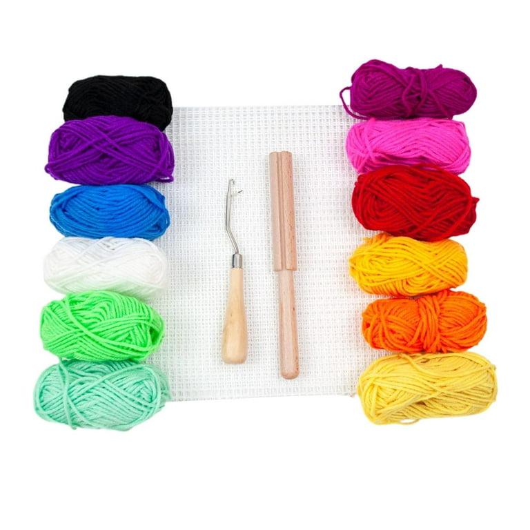 ULTNICE 10 Rolls Latch Hook Yarn Rug Yarn Sewing Replace Yarn Threads  Bundles Cutter Rug for DIY Latch Knitting Making Pillowcases Blankets Green