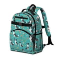 thumbnail image 2 of Border Collie and Floral Blue Pattern Cute School Backpack Bag for School with Padded Back and Adjustable Shoulder Straps 15.25"x11.5"x5.25", 2 of 4