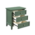 thumbnail image 3 of Pemberly Row Contemporary 3-Drawer Vintage Green Wood Nightstand, 3 of 9