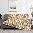 thumbnail image 2 of Fotbe Hawaiian Pineapples And Hibiscus Flowers Manta de Franela con Estampado, Manta Ultrasuave para Cama, Sofá, Auto, Hipoalergénica y Antibolitas-60"x50", 2 of 6