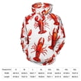 thumbnail image 4 of POBUDS Hoodie, Regular Fit Sporty Pullover Hooded Sweatshirt for Men Women Lobster Pattern Print Fabric XL, 4 of 6