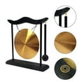 thumbnail image 2 of 2X Mini Desktop Gong Table Wind Chime Percussion Instrument Cymbals Gongs with Mallet for Home Decor Housewarm Gift-A, 2 of 3