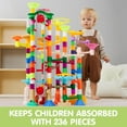 thumbnail image 7 of 236Pcs Glowing Marble Run with Motorized Elevator- Construction Building Blocks Toys with 30 Glow in The Dark Plastic Marbles, STEM Gifts for Boys and Girls, 7 of 7