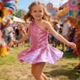 thumbnail image 2 of And Shine Girls Off Shoulder Party Dress, Sequin Details, Sleeveless Top & Shorts for 4-12 Yrs Dance Outfit, 2 of 4