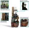 thumbnail image 3 of Sunnydaze Rustic Pouring Buckets Polyresin Outdoor Water Fountain with Light, 3 of 8