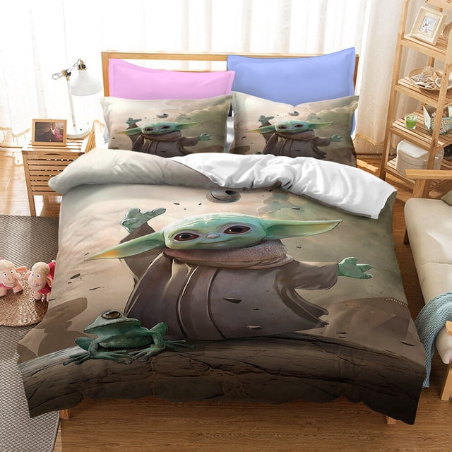 Yoda - juego de cama infantil, serie maestra, comercio exterior, tallas europeas y americanas, tres piezas, funda nórdica, cuna, nueva colección zhangyuxiang LED