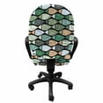 thumbnail image 3 of Underwater Office Chair Slipcover, Digitally Generated Fish with Colorful Splatters Sea Element, Protective Stretch Decorative Fabric Cover, Standard Size, Charcoal Grey Multicolor, by Ambesonne, 3 of 5