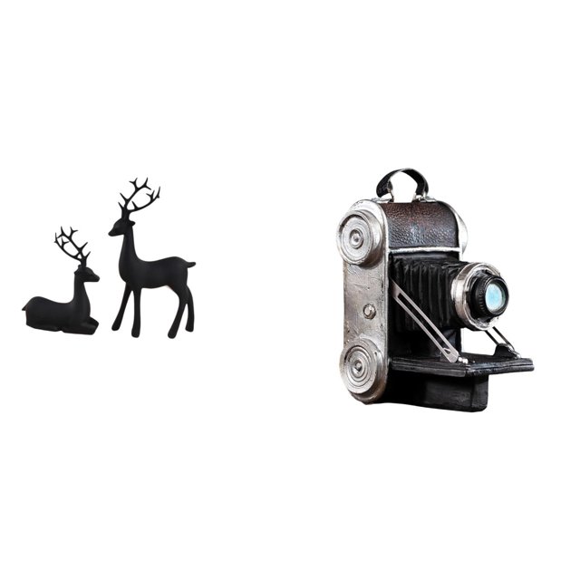 Elegante Juego De Figuras De Resina De Ciervo Y Cámara, Escultura única De Animal Y Fotografía Para Sala De Estar, Estudio, Balcón, Decoración De Gabinete.